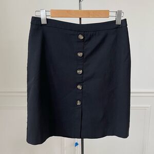 Margaret M Stitch Fix Black Skirt Button Front Pull On Stretchy M